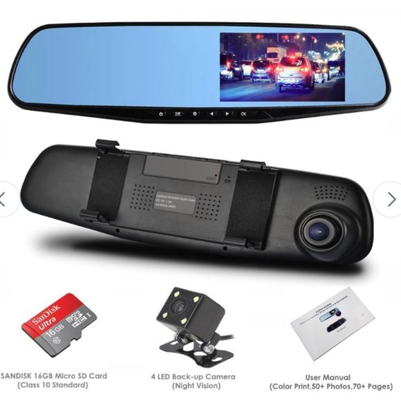 NEW! OUMAX RV43HD Rear View Mirror Dash Cam - Picture 4 of 11